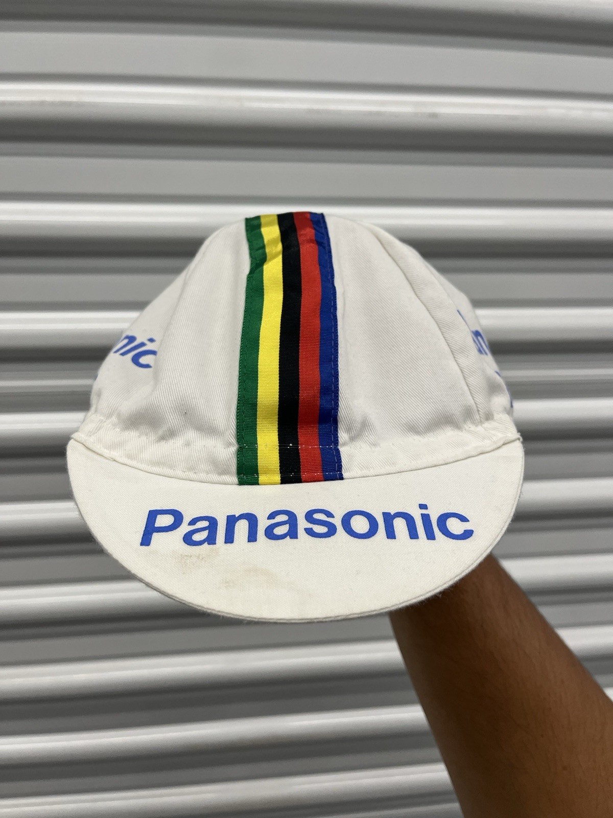 Vintage Panasonic Cycling Cap 90s Italy Fixed Gear Velo Messenger Bicycles