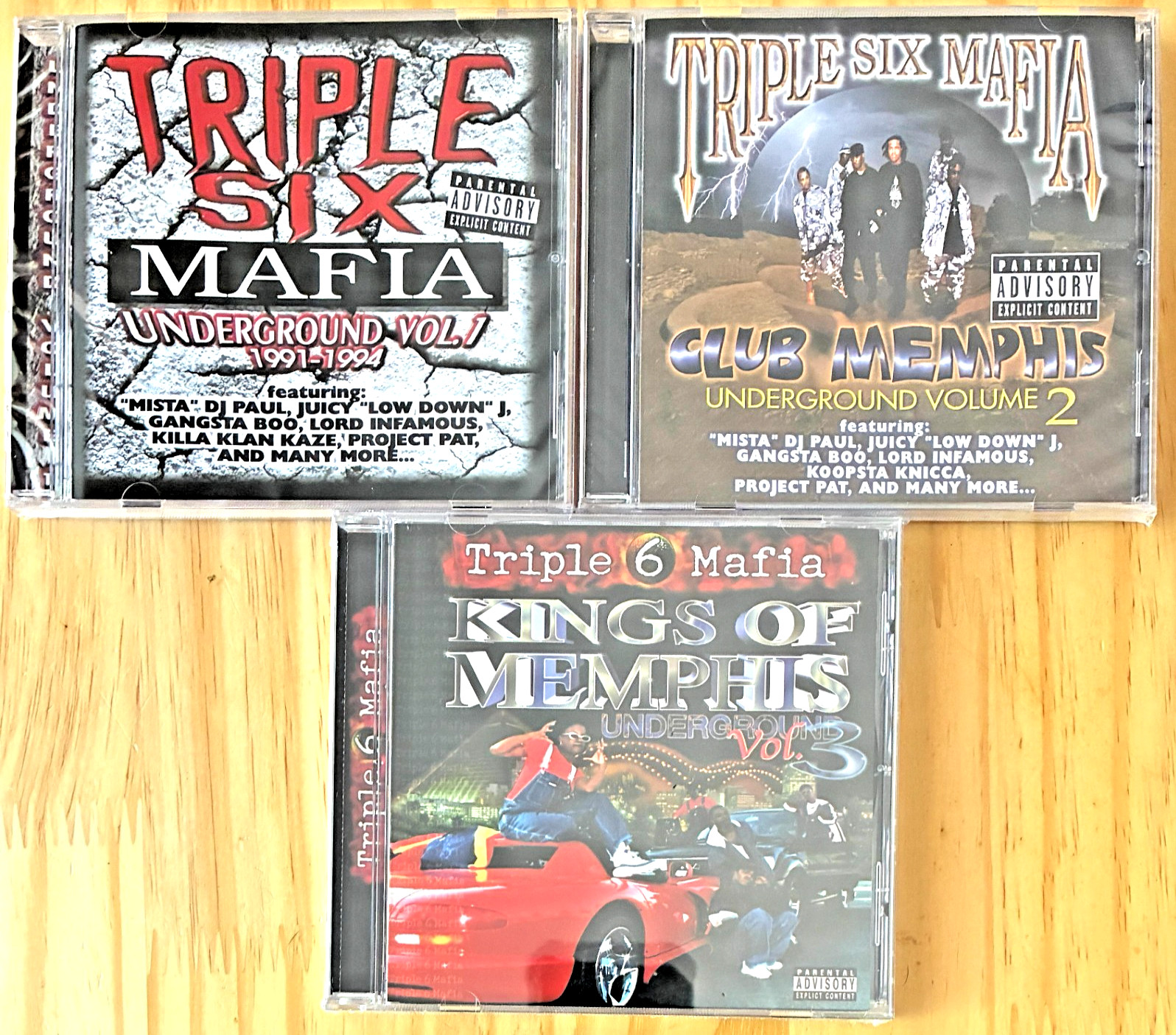 TRIPLE SIX MAFIA - Underground Vol. 1, Vol. 2 & Vol. 3 (Factory Sealed 3-CD Set)