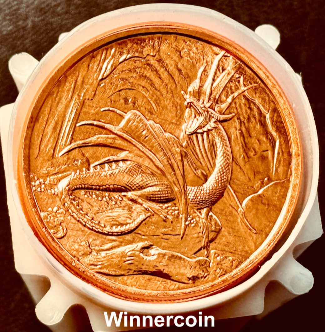 Nidhoggr Dragon 1 oz .999 Fine Copper BU Round USA