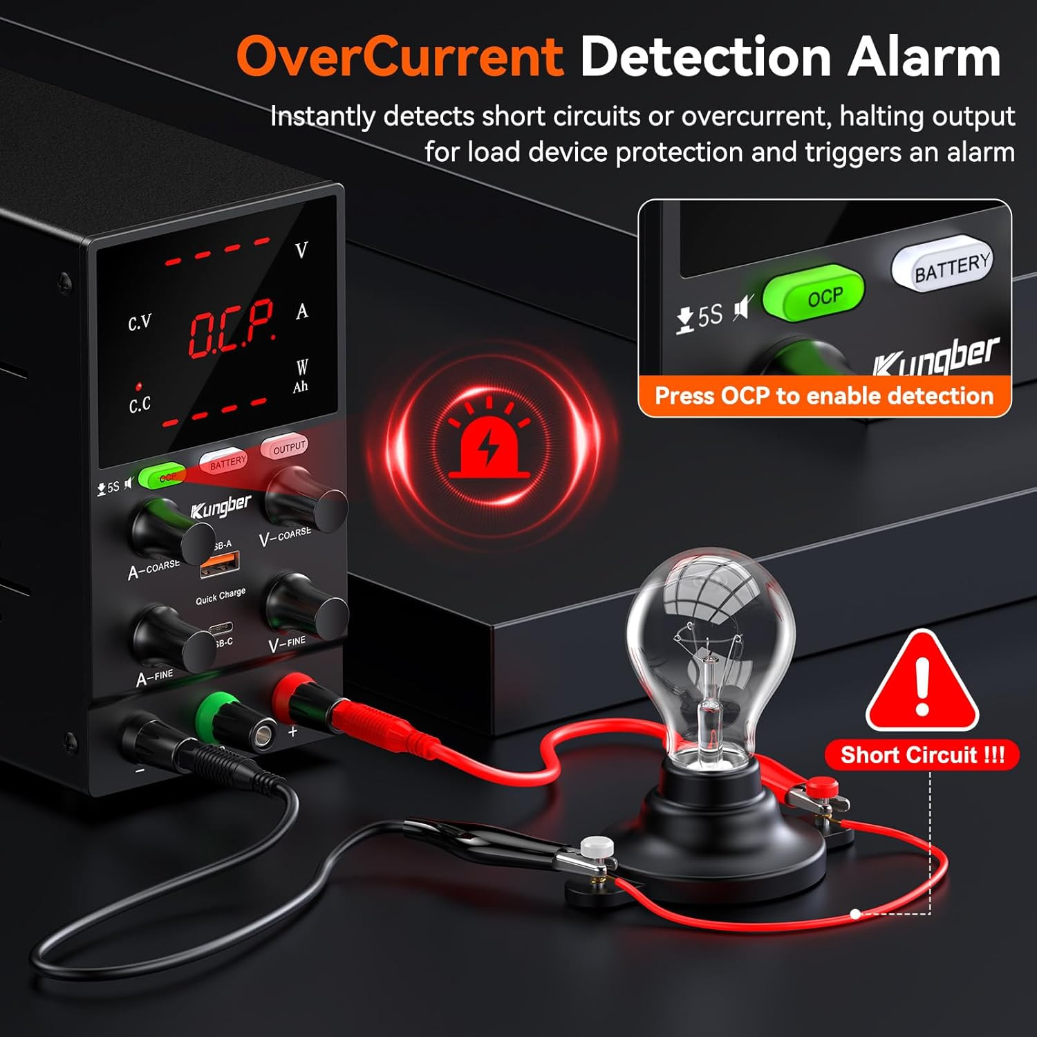 DC Power Supply Variable, 30V 10A Adjustable Switching Regulated DC Bench Power