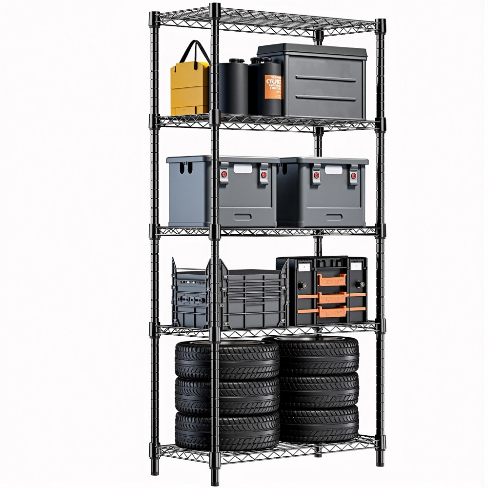 1250 lbs Steel Heavy Duty 5-Tier Utility Shelving Unit Steel Organizer Wire Rack