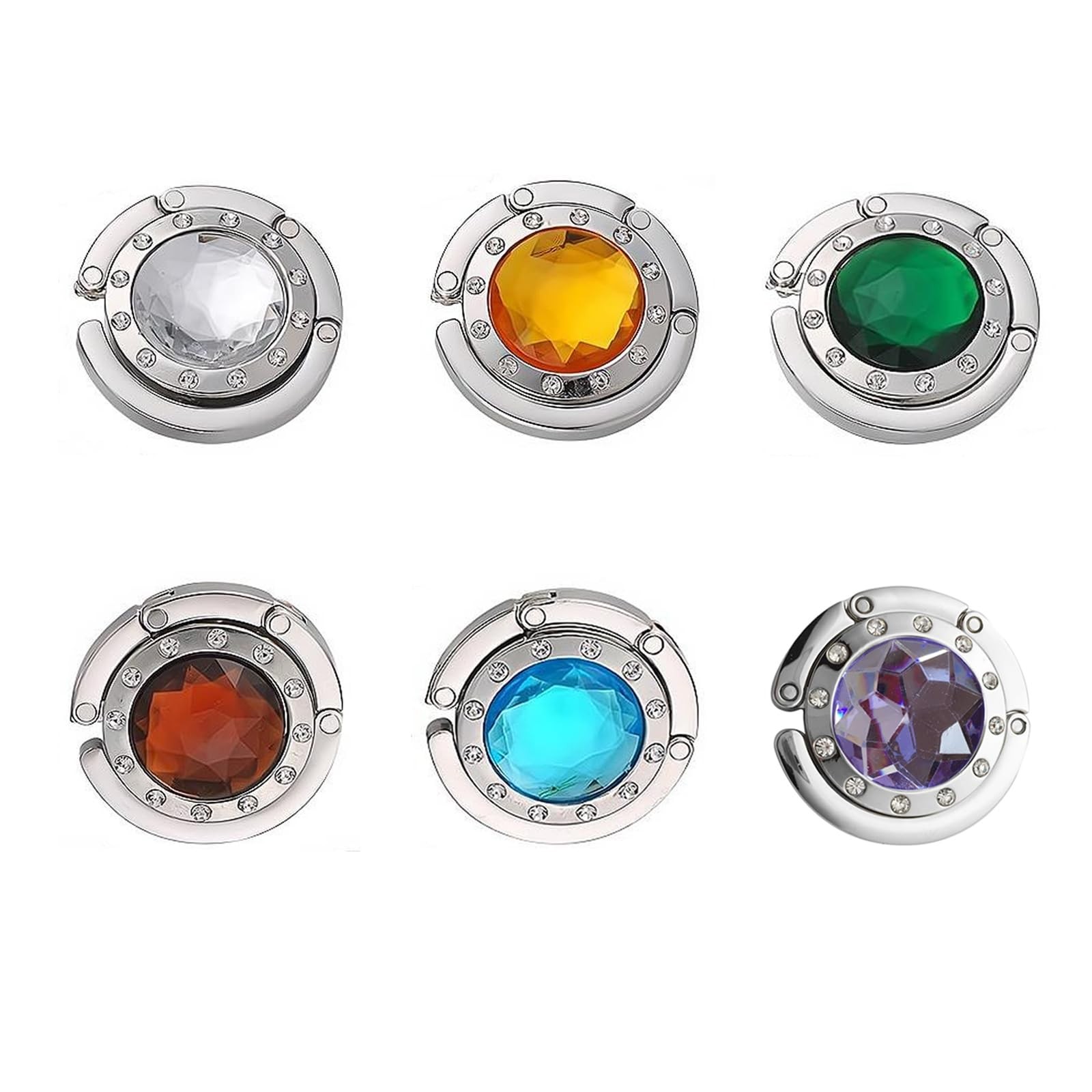 MYLEUS 6 PCS Handbag Hooks for Tables,Portable Hook,for Purse Bag multicolour