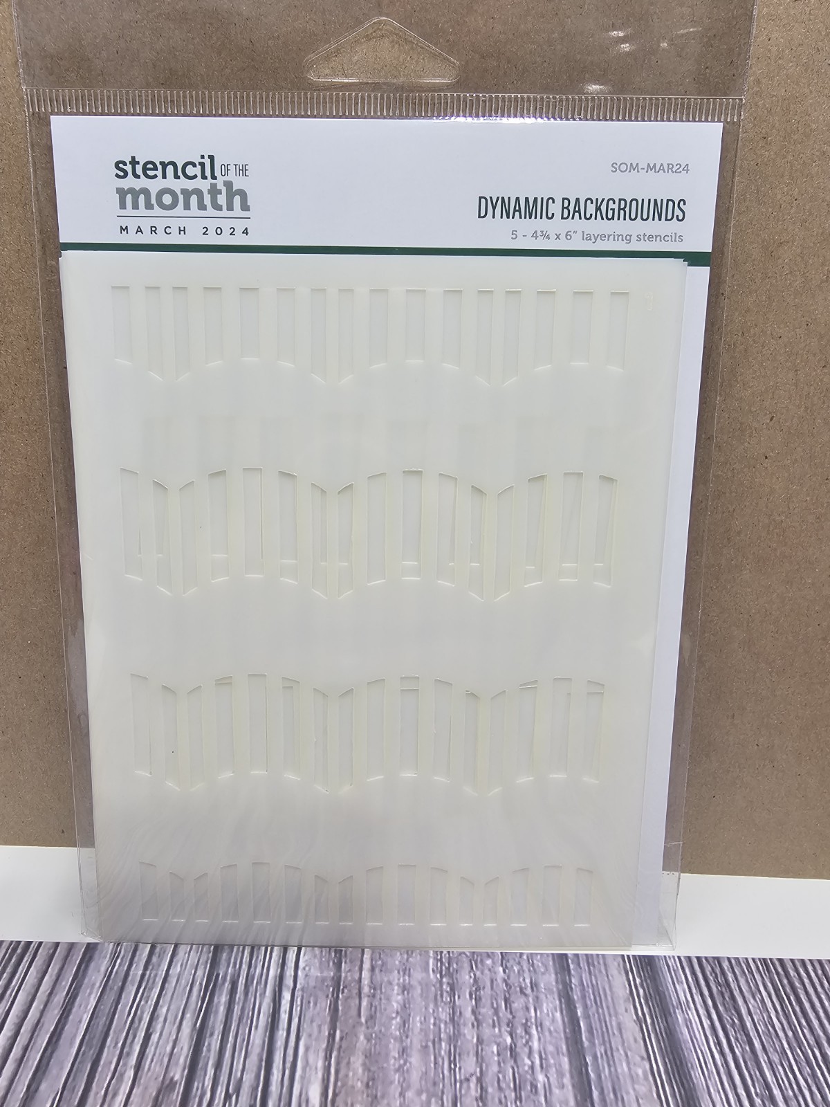 SPELLBINDERS STENCIL OF THE MONTH -  MARCH 2024- DYNAMIC BACKGROUNDS set of 5