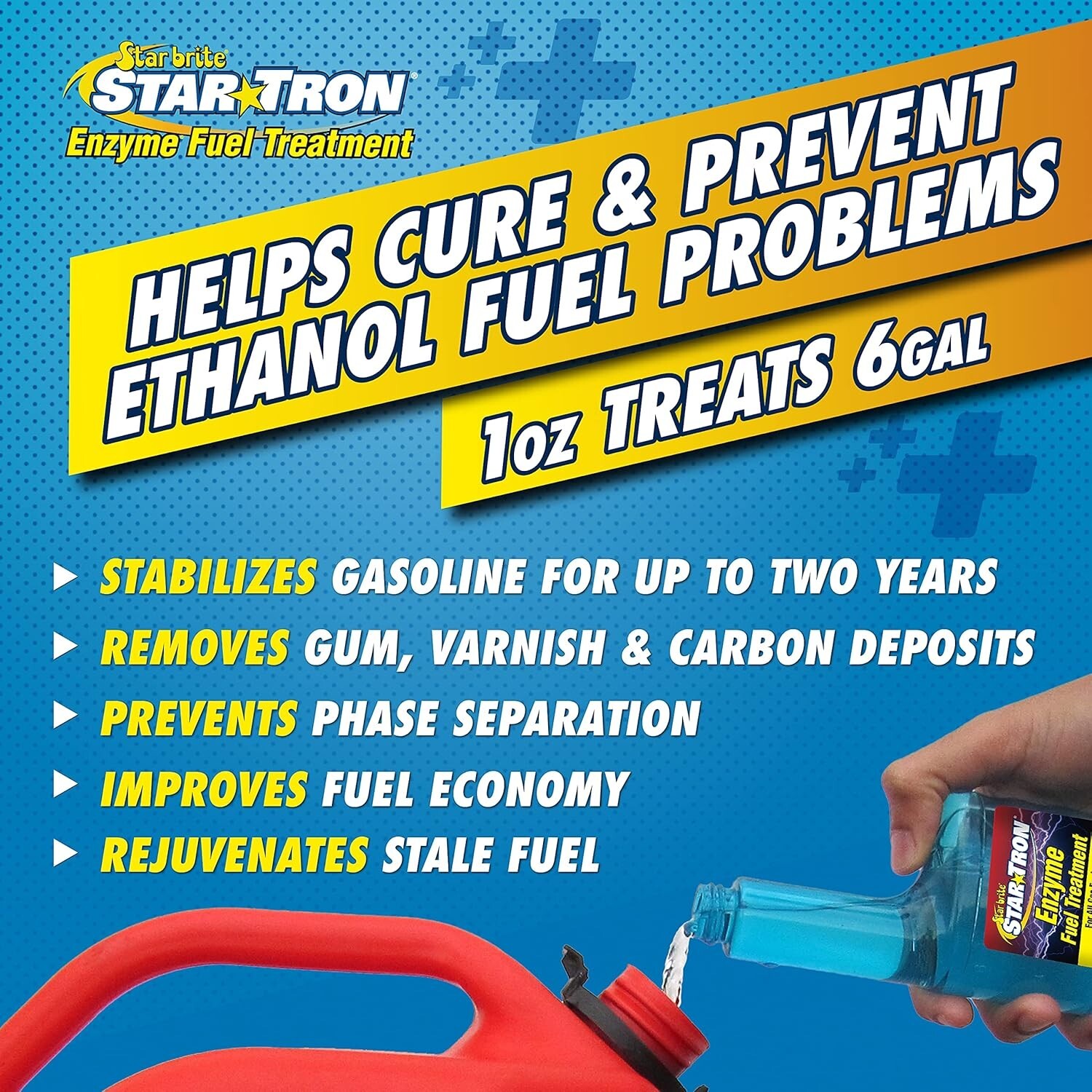Star Tron Enzyme Fuel Stabilizer - 1 oz Treats 6 Gallons - Maximize Performance