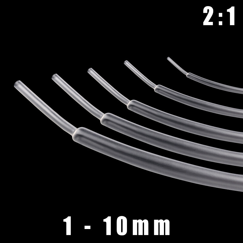 Heat Shrink Tube Kit Clear 2:1 Assorted Electrical Cable Sleeving Wire 1 - 10mm