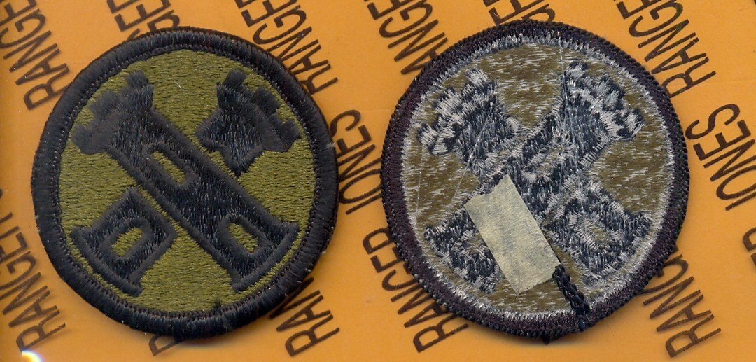 16th Engineer Brigade OD Green & Black BDU 2.5" patch m/e