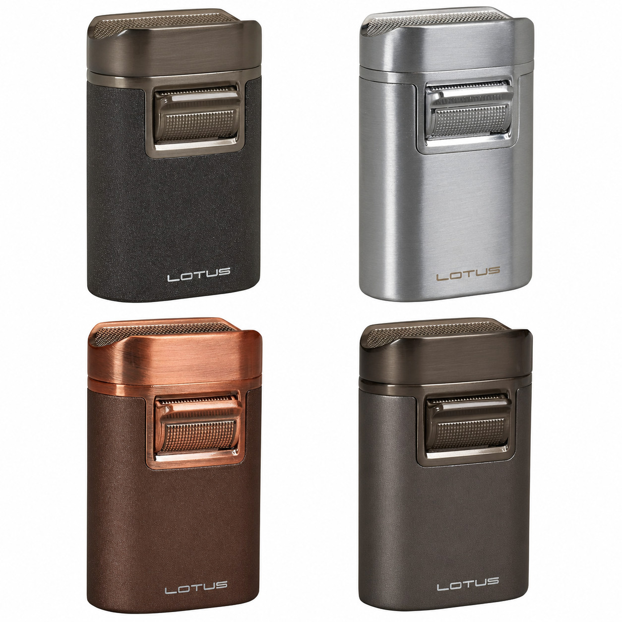 Lotus Brawn Quad Flame Tabletop Torch Lighter Refillable Cigar Butane