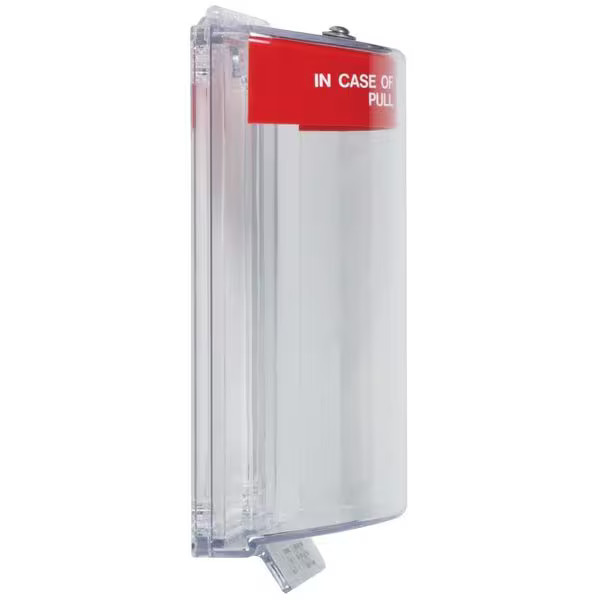 Pull Station Guard, Polycarbonate, Flush Mount, 5 1/2 in Width, 2 5/8 in Depth,