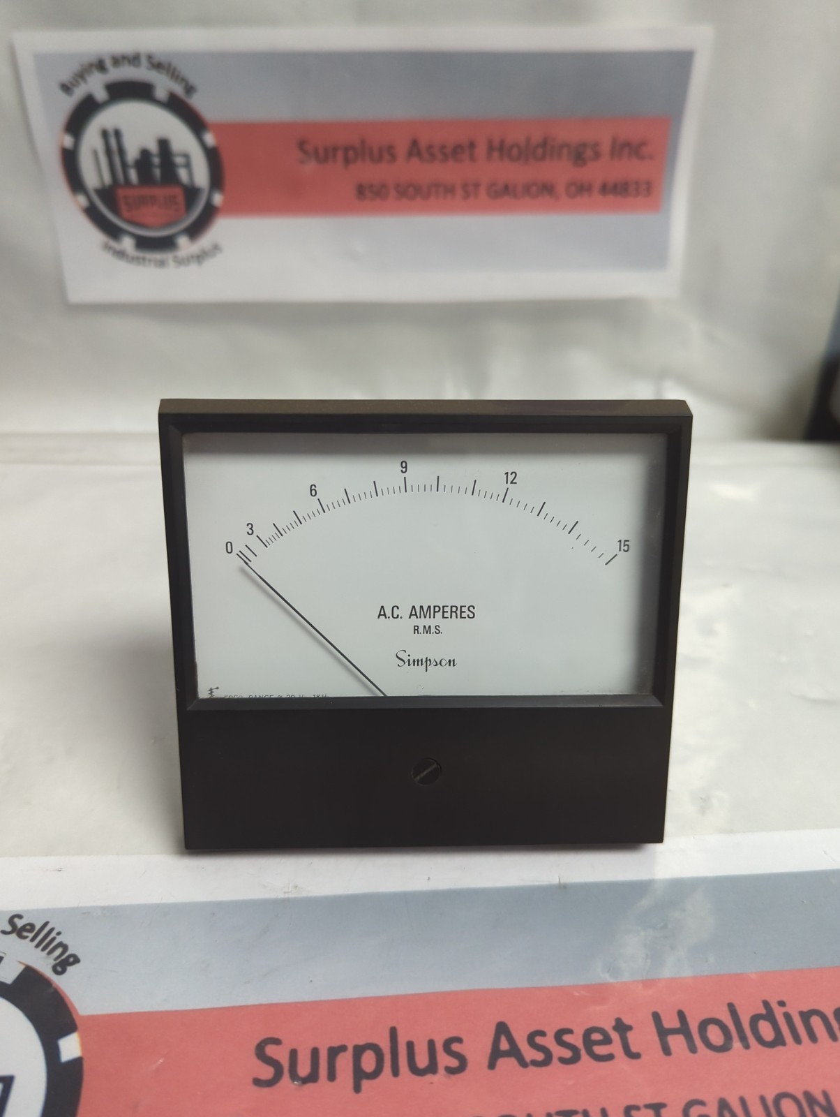 SIMPSON,0-15,PRESSURE GAUGE 0-15 AC AMPERES PRE-OWNED
