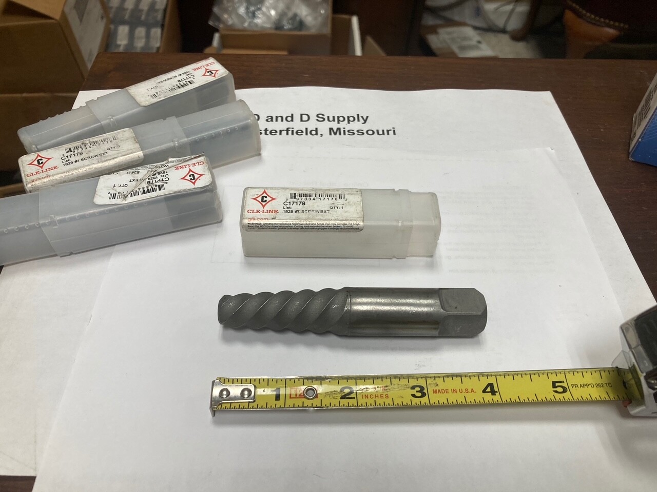 Cle-Line C17178,  #7 Round Screw Extractor, 4.13" OAL