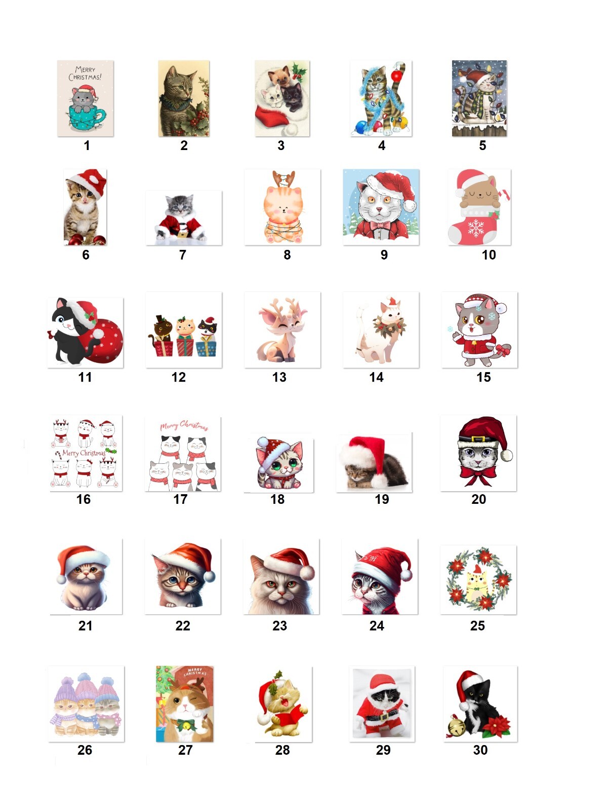 Personalized Address Labels Cute Cartoon Christmas Cats Kittens (FA 40)