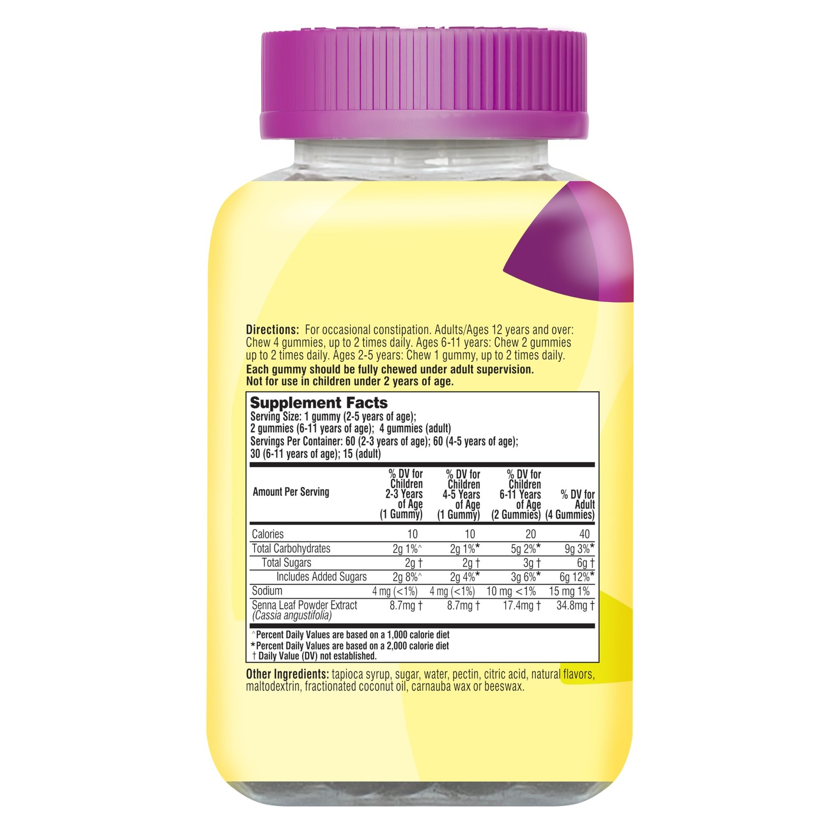 Dietary Supplement Laxative Gummies for Occasional Constipation Relief, Mixed...