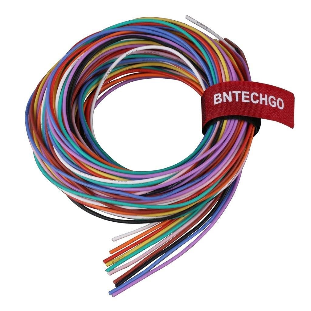 BNTECHGO 22 Gauge Silicone Wire Kit 10 Color 10 colors each 5ft, 10