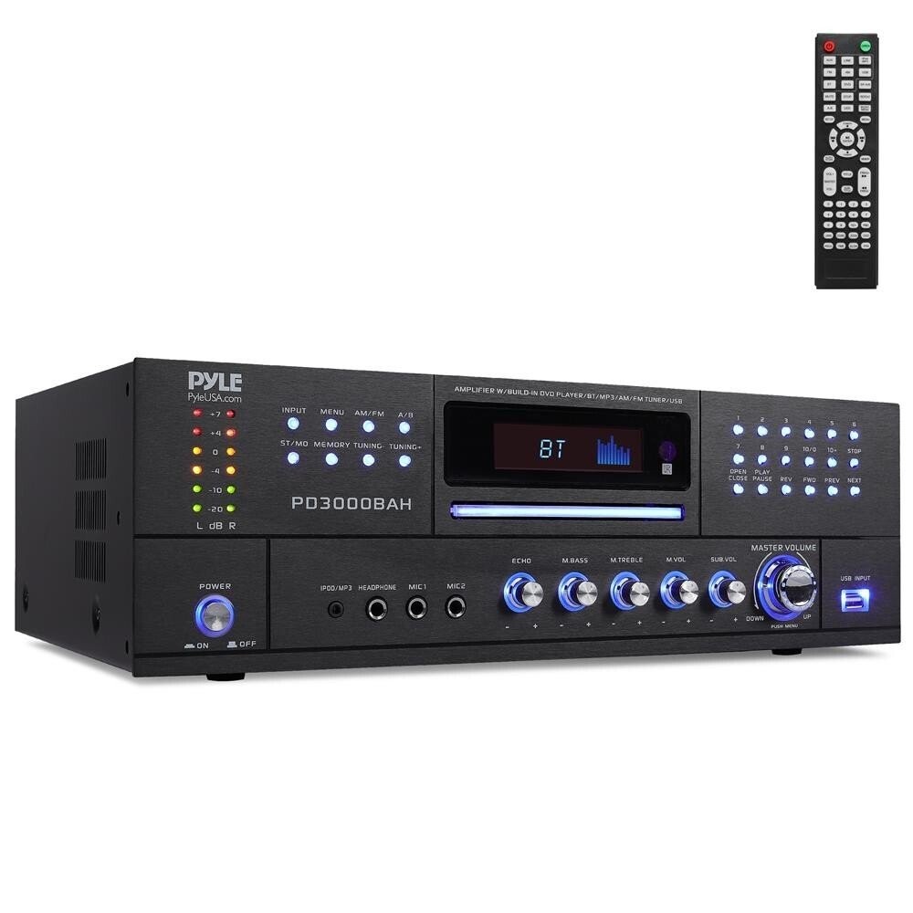 Pyle Wireless BT Streaming Home Theater Amplifier-w/ Disc Player (4000 watts)