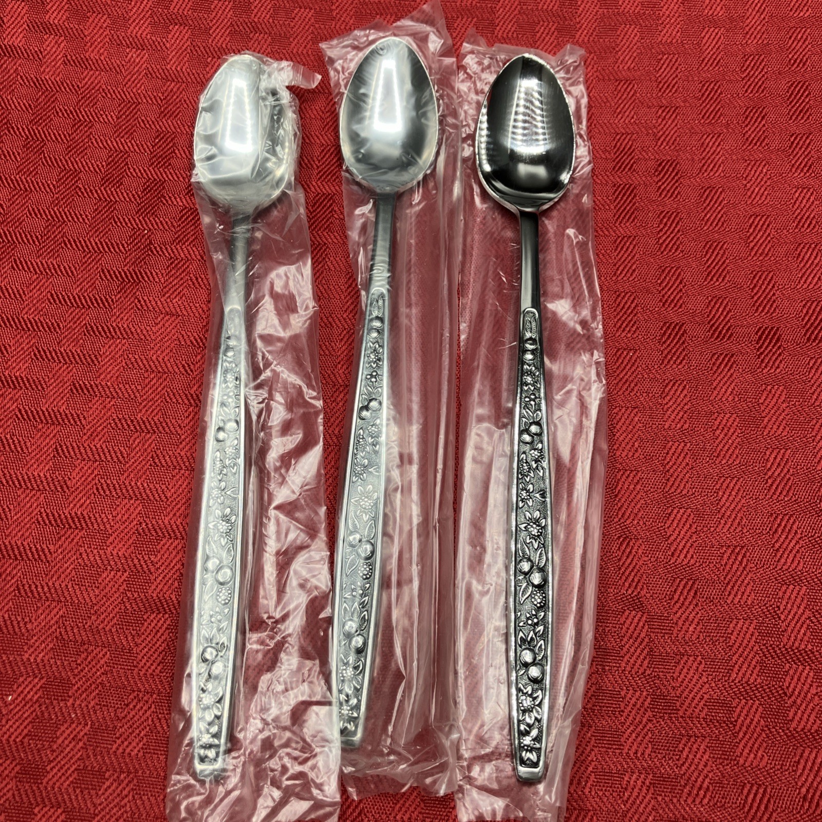 Pageant "Harvest" Set of Three 7.5" Iced Tea Spoons Stainless Steel Japan