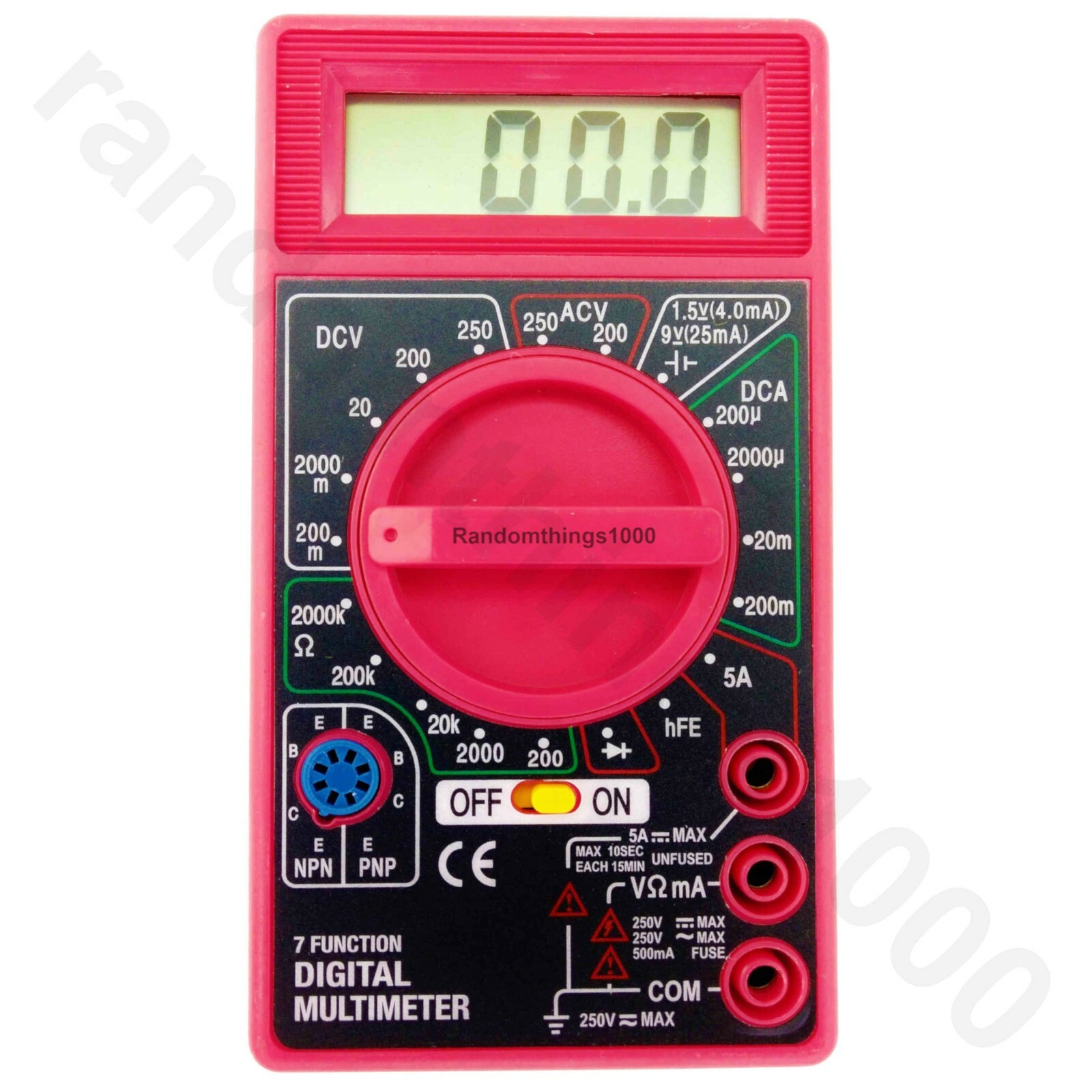 7 function digital multimeter battery tester meter voltmeter voltage tester omh