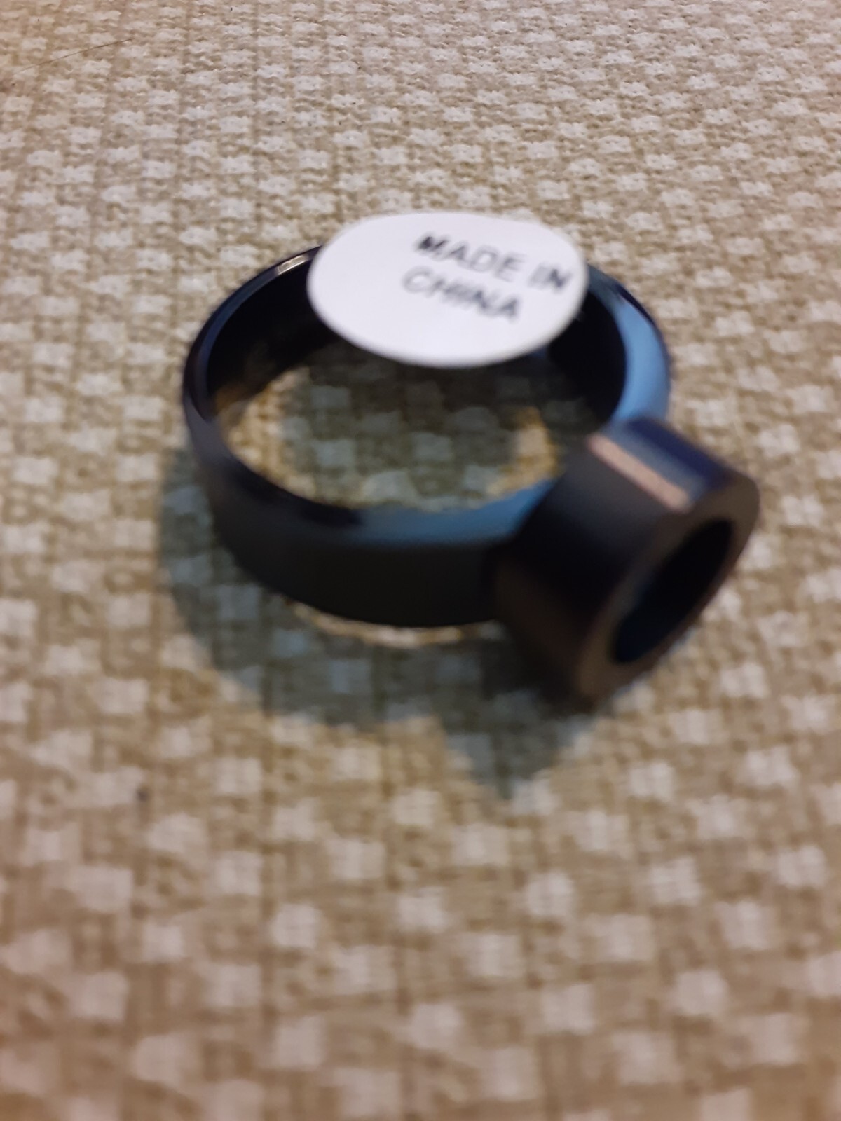 Gemtite Stainless Steel w/Black Rhodium PLTG 8MM Rd Spin TOP rG cASTING sz 8 6