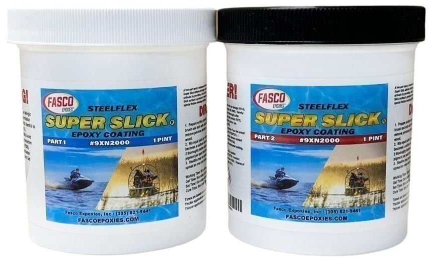 Super Slick 2000 Epoxy Bottom Coating for Airboats, Jet Ski's, Quart Kit