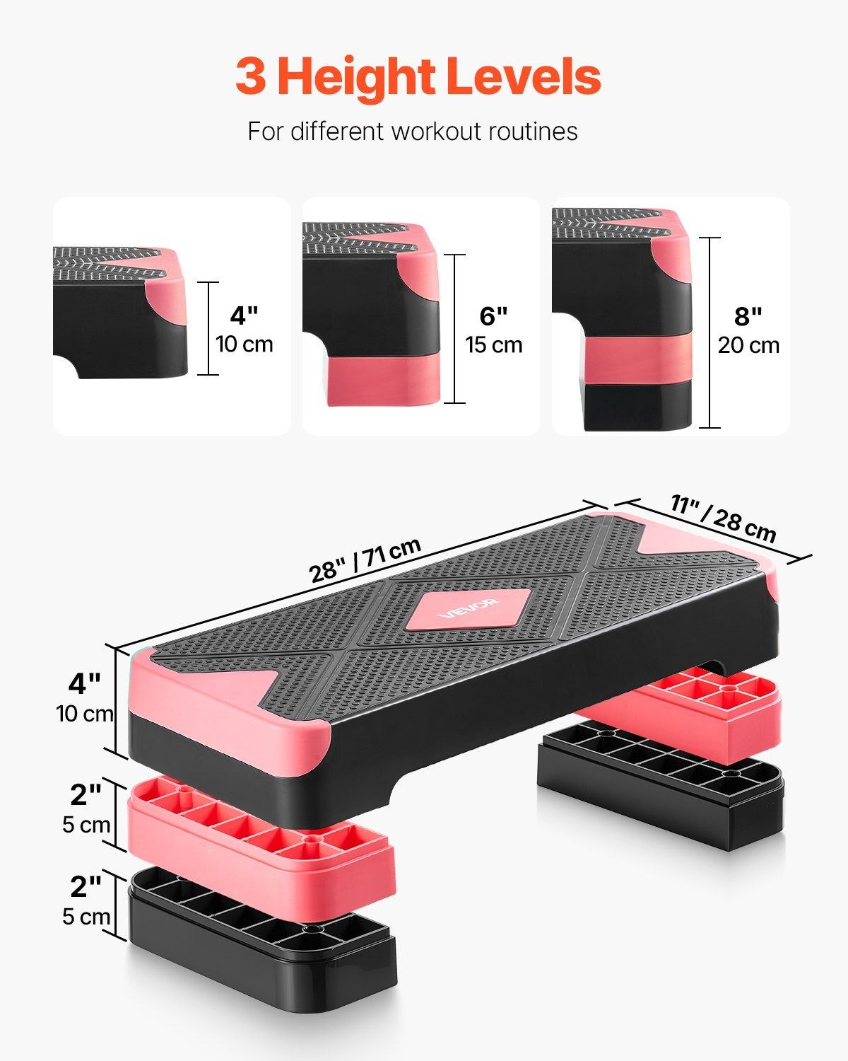 Foldable Step Deck 28-inch Compact Design for Small Spaces Red