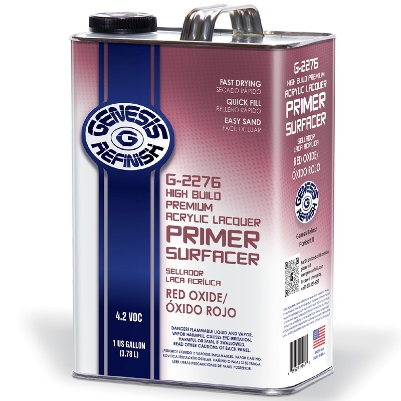 GENESIS REFINISH G-2276 HIGH BUILD RED LACQUER PRIMER GAL. - FREE SHIPPING!