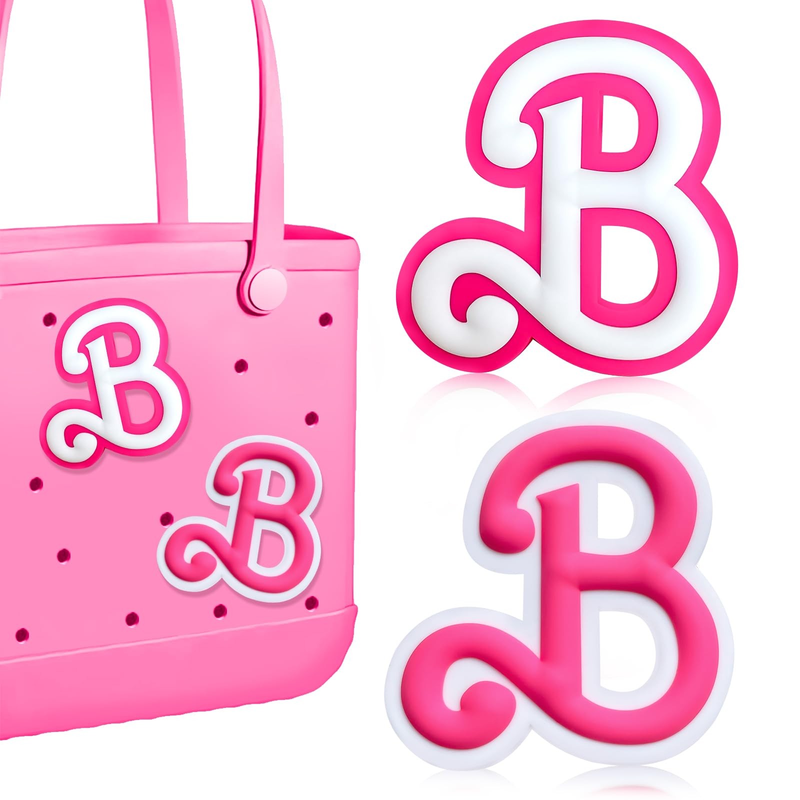 AOIFES 2Pcs Lettering Charms For Bogg Bag, 3D Alphabet Printed B, B