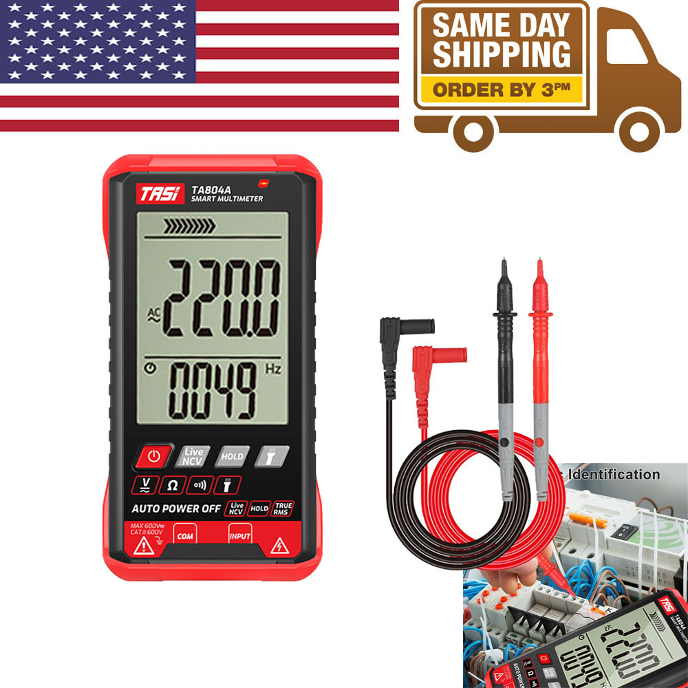 Digital Multimeter Voltmeter AC DC Volt Meter Ohmmeter Auto Range Tester Light M