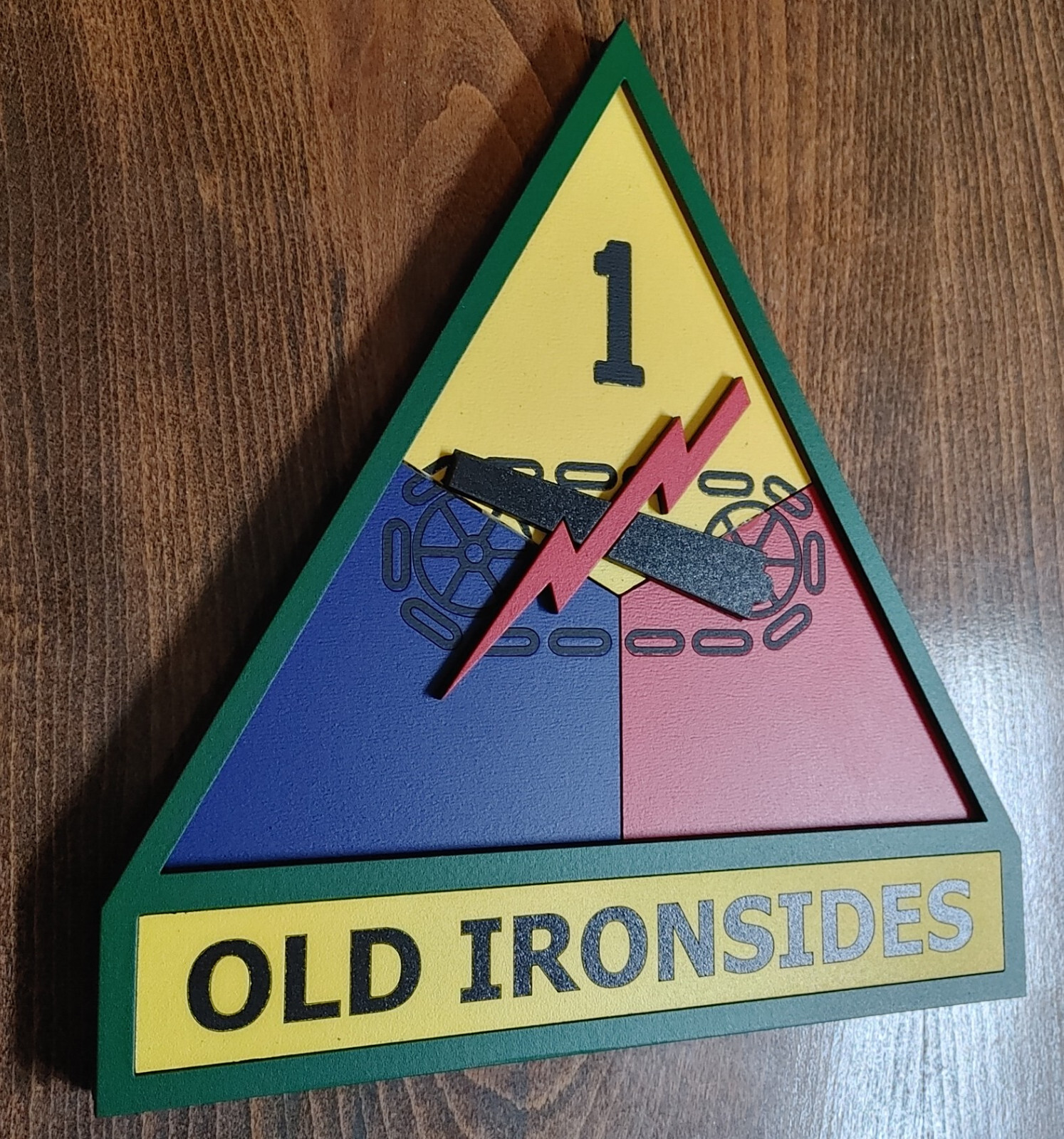 8" US Army 1st Armored Division "Old Ironsides" SSI Patch Plaque