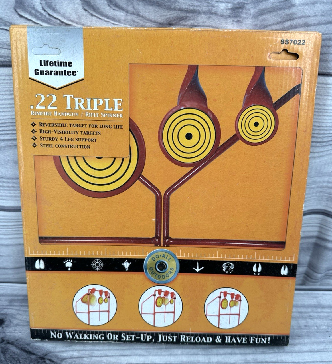 DO ALL OUTDOORS .22 TRIPLE RIMFIRE HANDGUN / RIFLE SPINNER TARGET - NEW IN BOX!!