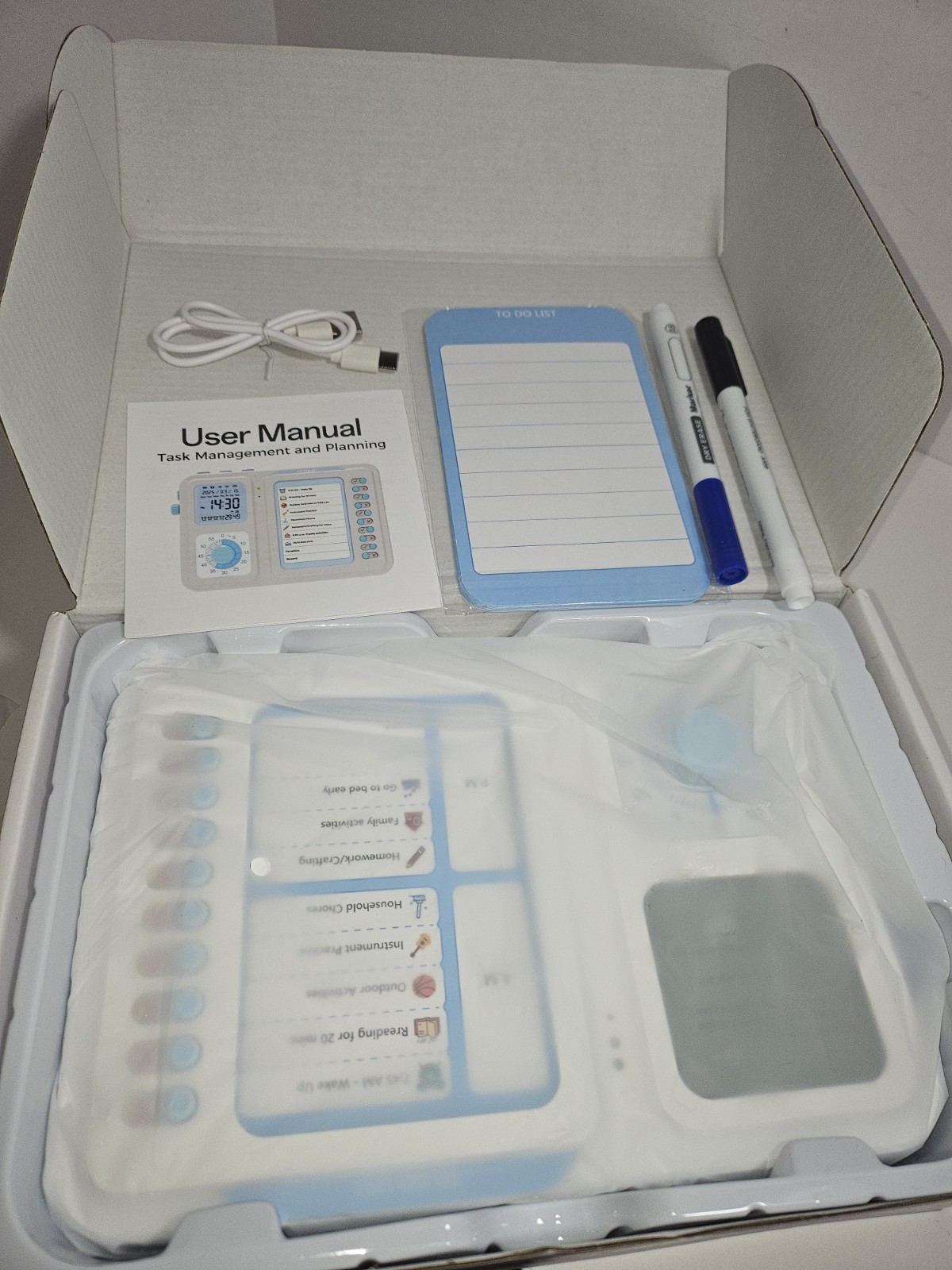 3-in-1 Visual Timer & ADHD Tool for Kids|Adults, Task Timer w/ Chore Chart Board