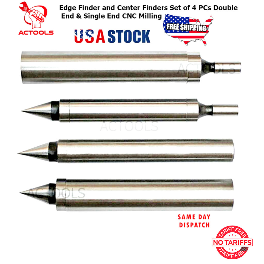 Edge Finder and Center Finders Set 4 Pcs Double End & Single End CNC Milling