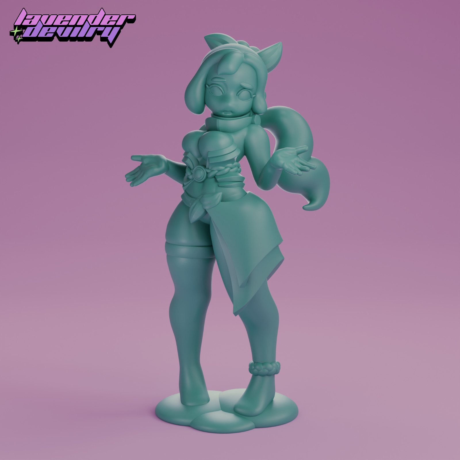 DnD Miniature 32/75mm Slemma Slime Fighter by LavenderDevilry