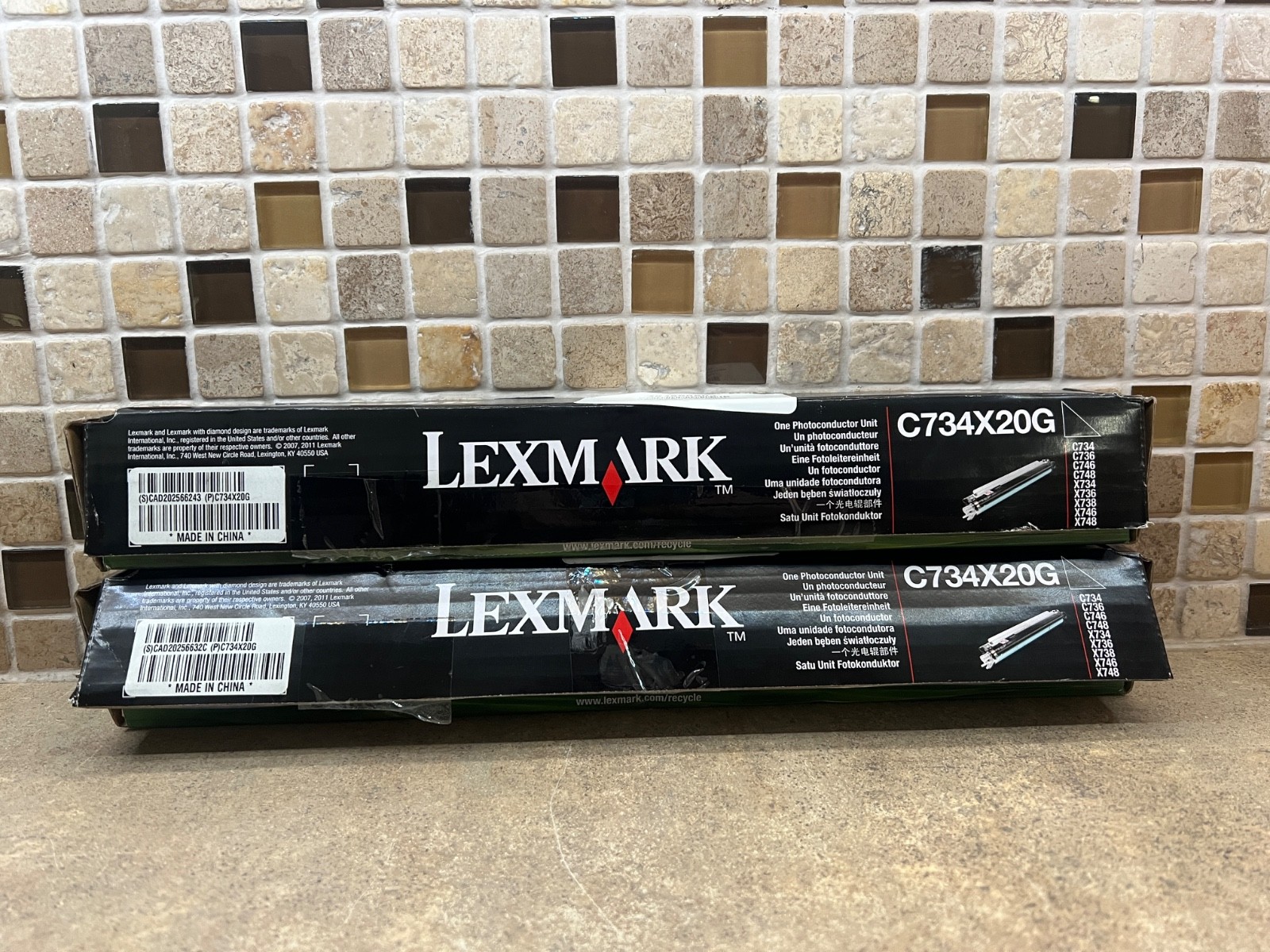 LOT OF 2 GENUINE LEXMARK C734X20G PHOTOCONDUCTOR UNIT FOR LEXMARK X-734, C-736