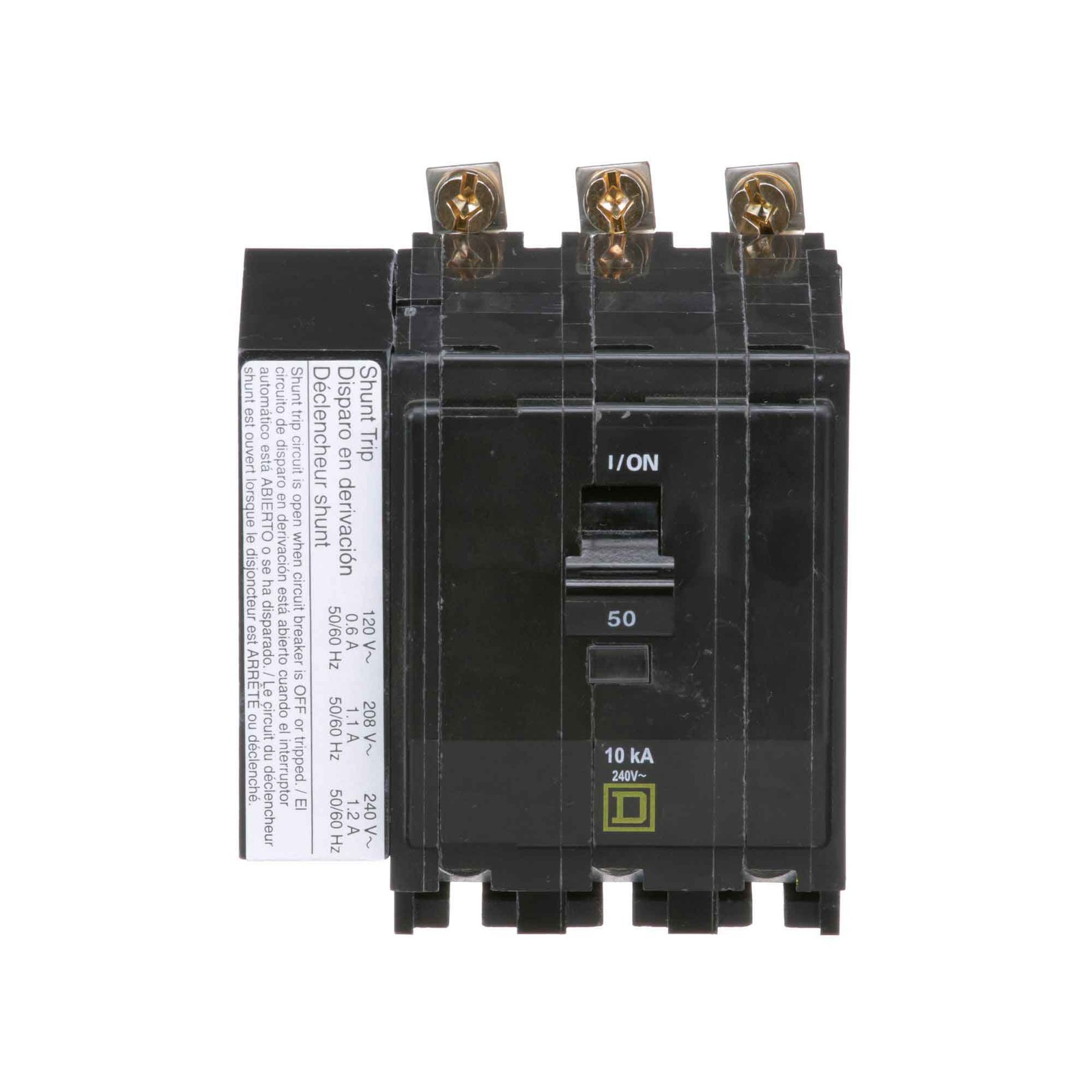 NIB - Square D - QOB3501021 - Mini Circuit Breaker, Qo, 50A, 3 Pole, Bolt On