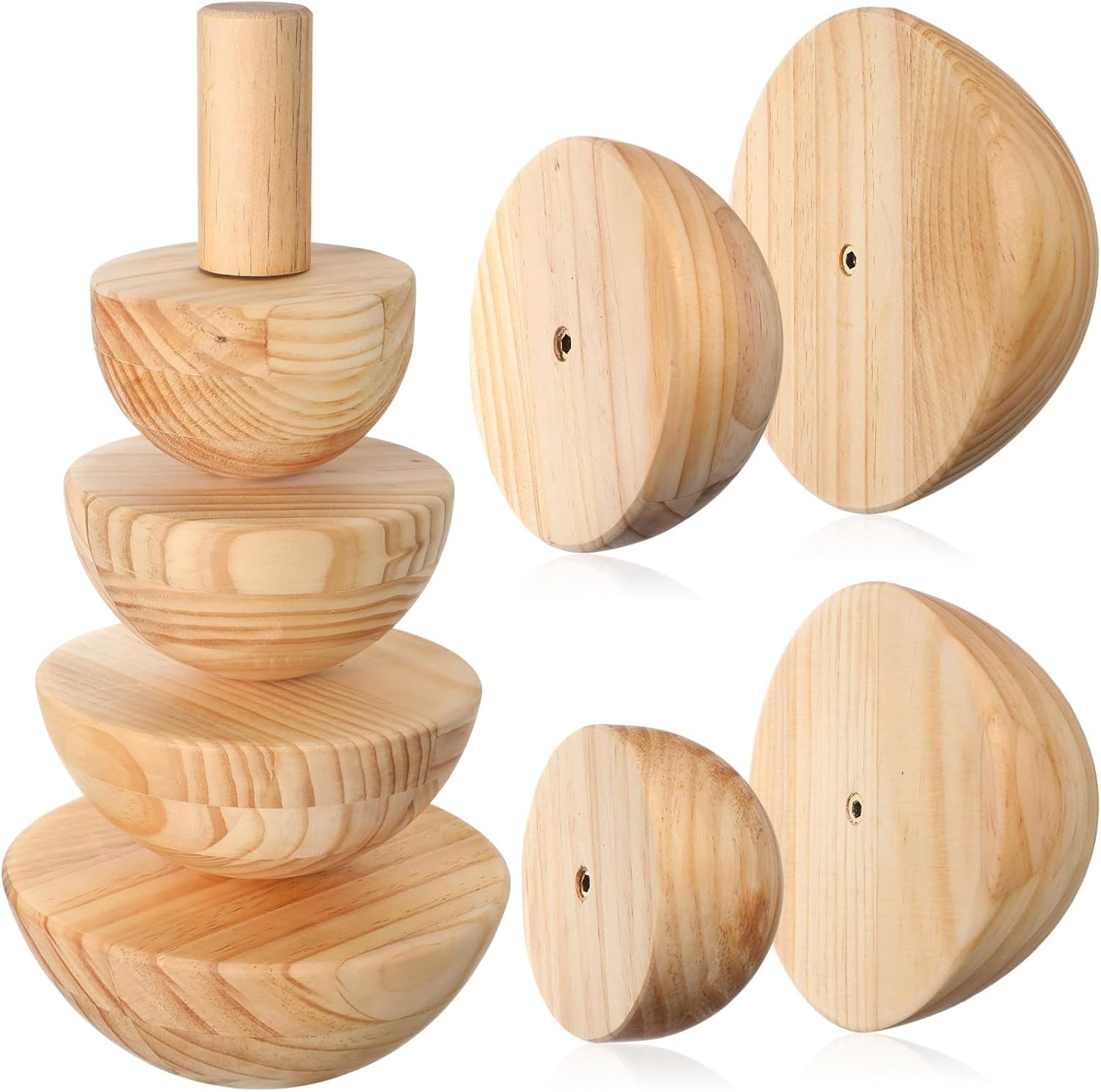 4 Pack Pottery Molds Plaster Molds Wood Pottery Tools with Handle for Ceramic To