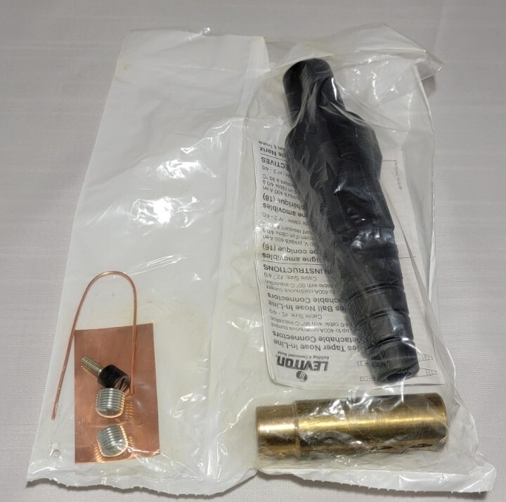 LEVITON 16D33 Connector, Cam-Lock Female Plug, 400A, 600V Black Single Pin