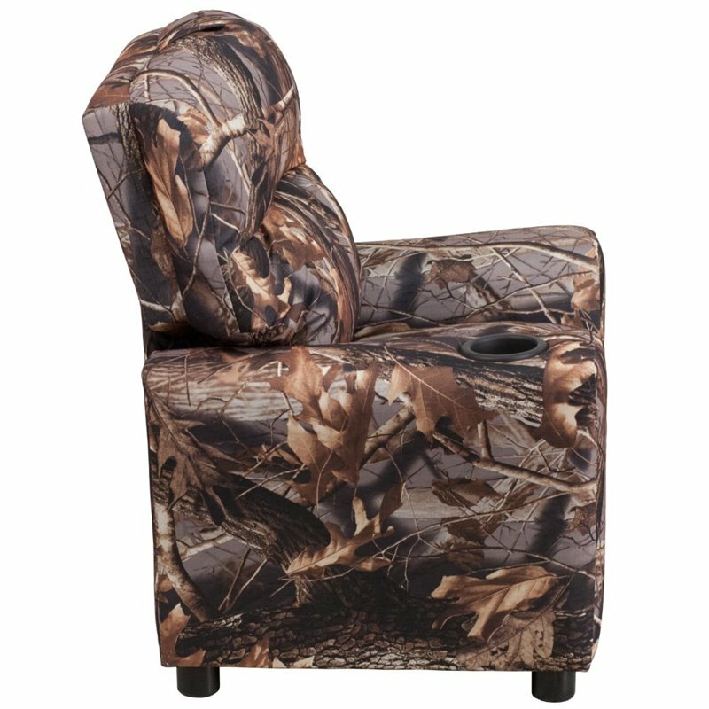 Flash Furniture Fabric Kids Recliner with Cup Holder in Camouflage Brown