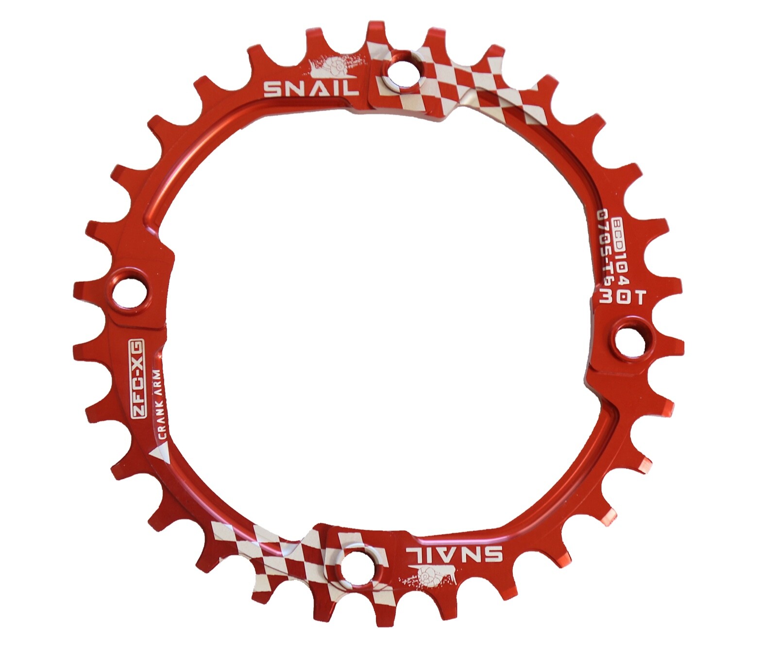 Narrow Wide Chainring 104BCD 30T Red/Black Single Round Chain Ring for MTB Bike