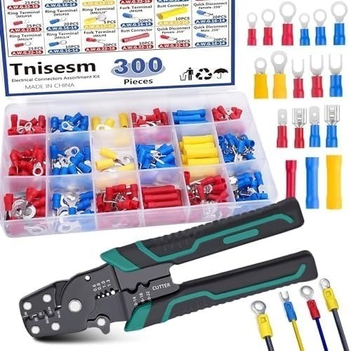 Insulated Wire Electrical Connectors Assortment Kit Ring Spade Butt Quick