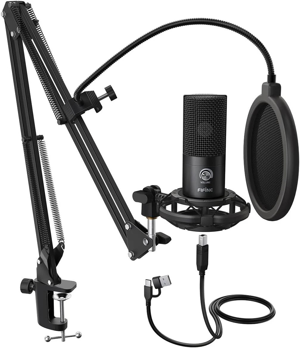 Ultimate USB Microphone Kit with Adjustable Boom Arm for Streaming & Podcasting
