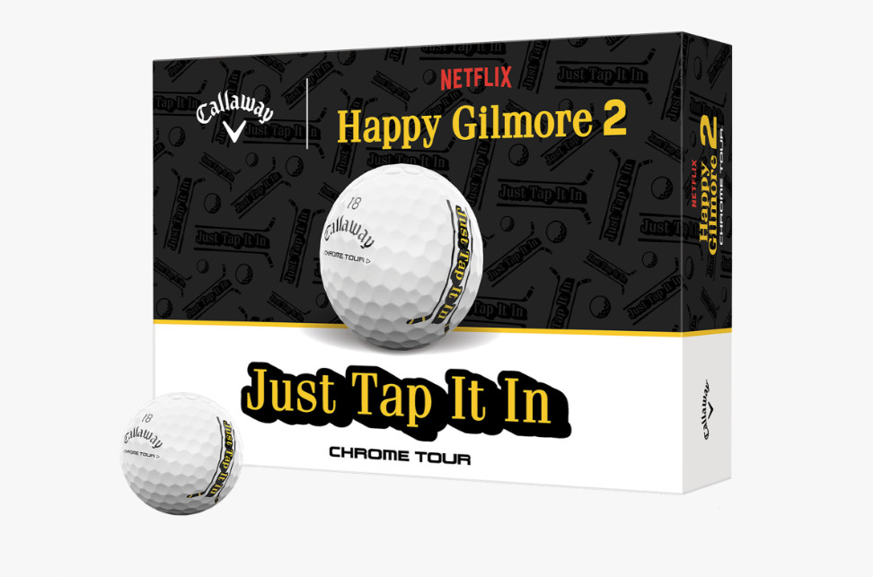 Callaway Chrome Tour HAPPY GILMORE "Just Tap It In" Golf Balls Limited