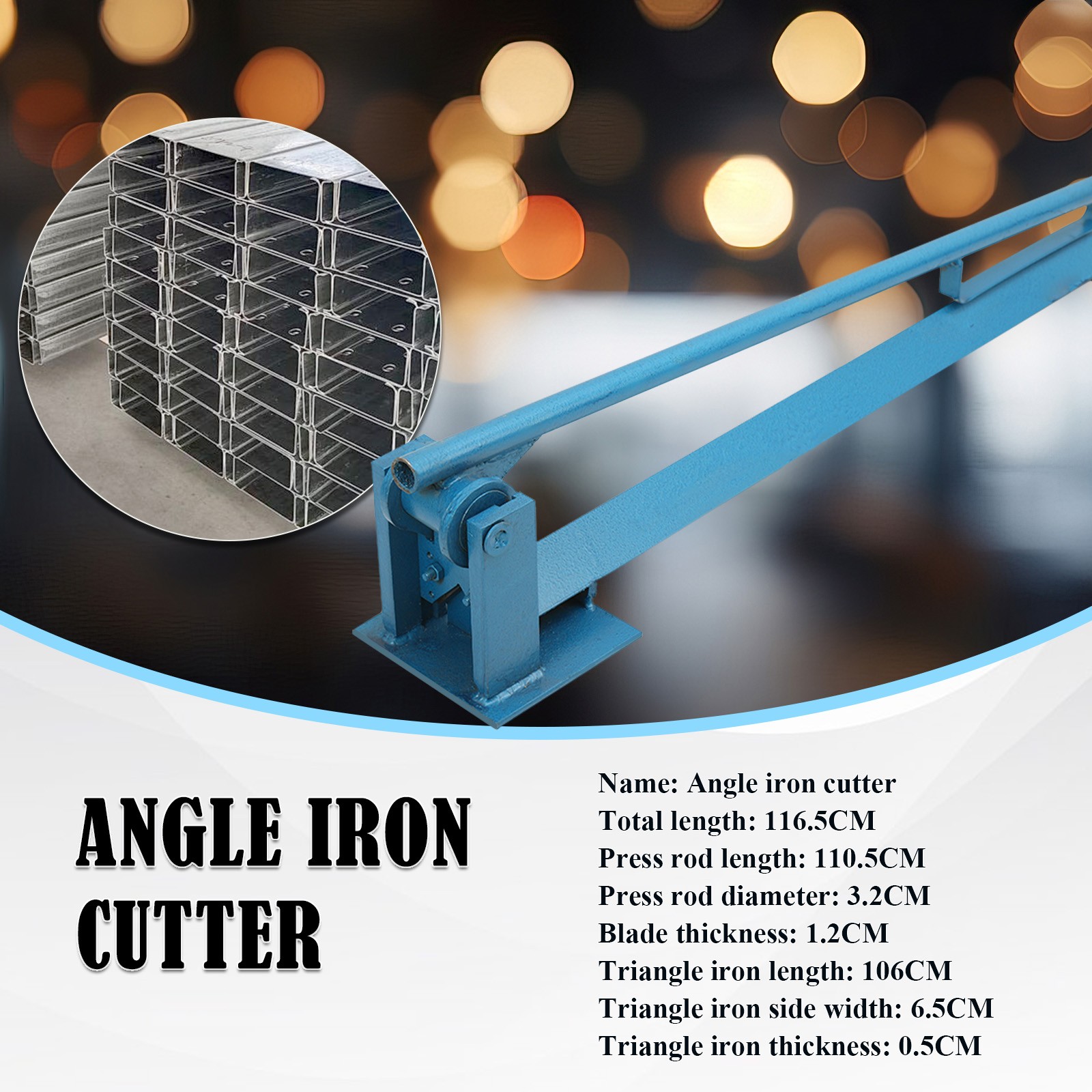 Angle Iron Cutter Angle Steel Hand Cutting Shear Scissors Cutting Machine 1.2CM