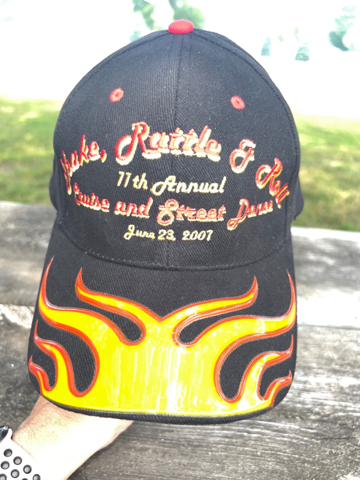 Shake, Rattle & Roll Black Cruise & Street Dance Black HatCap Hook Loop Flame