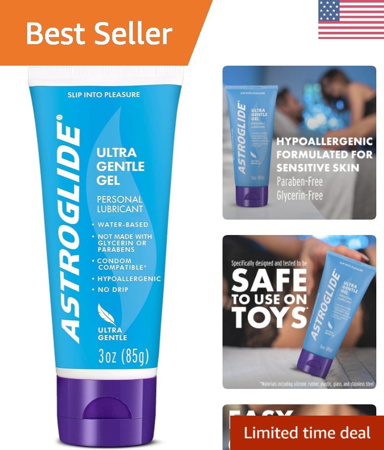 Gentle 3oz Water Gel Lubricant - Perfect for Sensitive Skin & All Toys