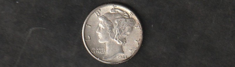 1945 “Mercury” Winged Liberty Head Dime-XF Condition-No Mint Mark