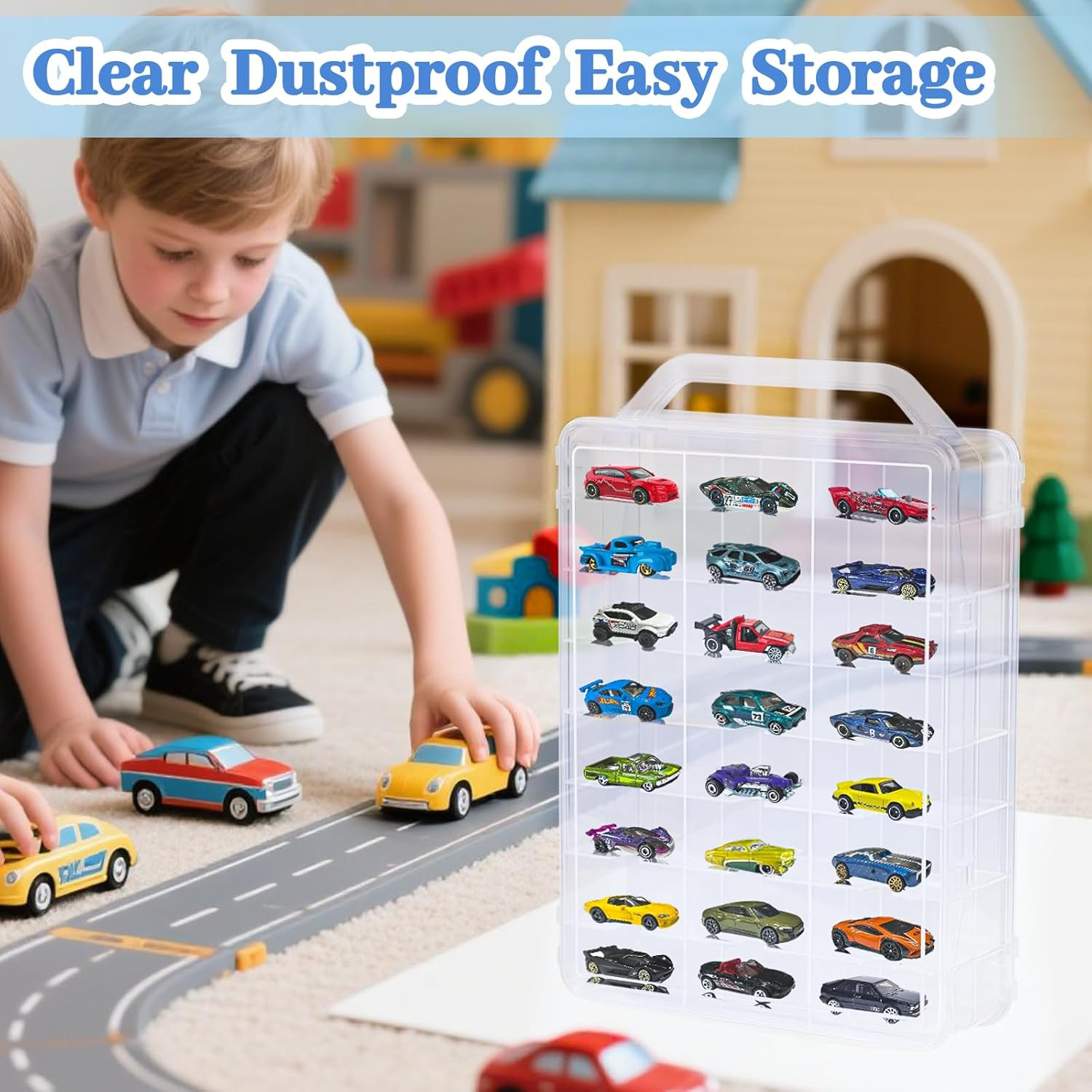 Double Sided Storage Case Only for Hot Wheels Storage with Carrying Handle