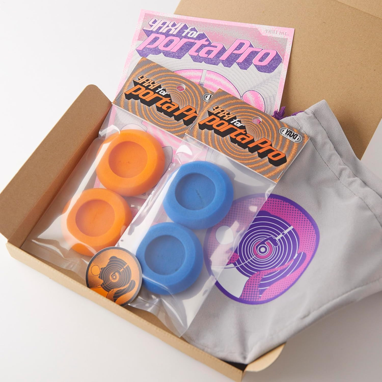 Ear Pads for Koss Portapro - 2 Pairs (Blue & Orange) with Pouch