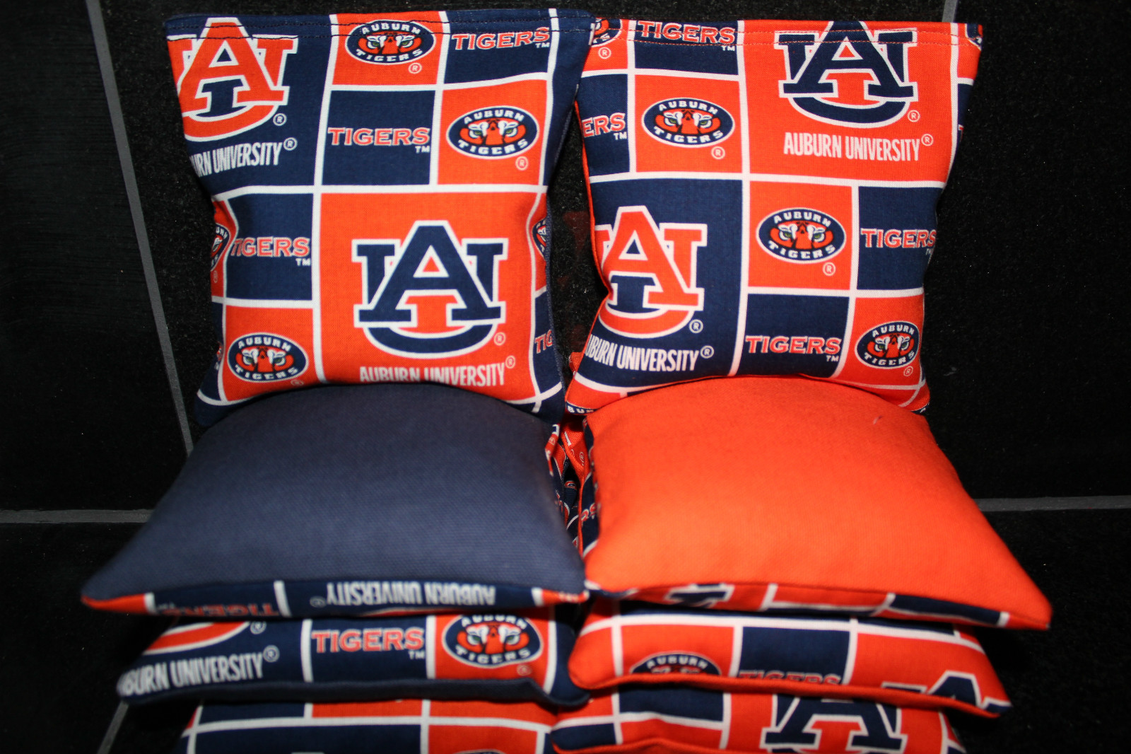 AUBURN TIGERS 8 CORNHOLE BEAN BAGS/ BAGGO TOSS GAME Top Quality Handmade! NEW!