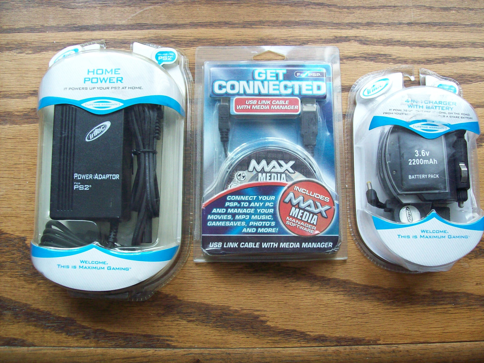 SONY PSP&PS2 ACCESSORIES LOT OF 3 INTEC 4 IN 1 CHARGER,HOME POWER,GET CONNECTED