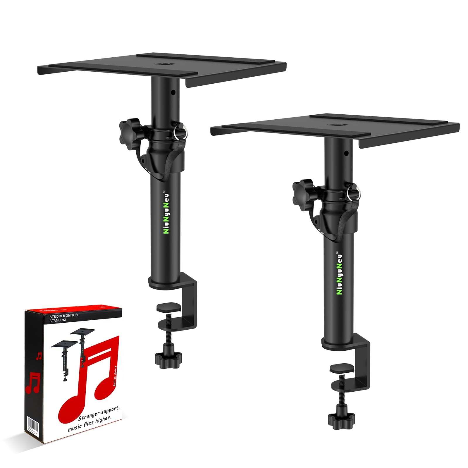 Pair of Desktop Speaker Stands Clampon Studio Monitor Stands Height Adjustabl...