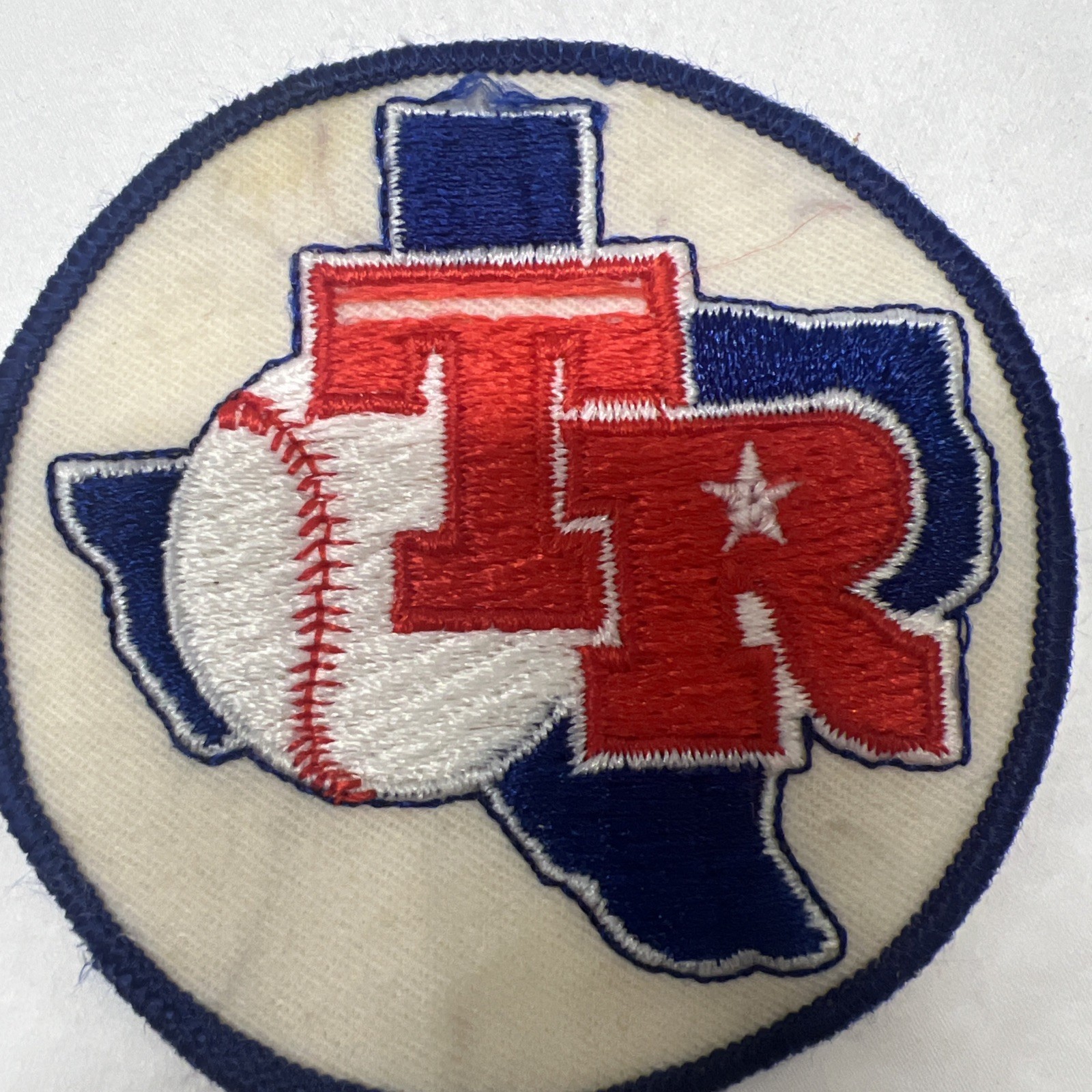Vintage Texas Baseball TR Logo Patch 3” Embroidered Retro USA